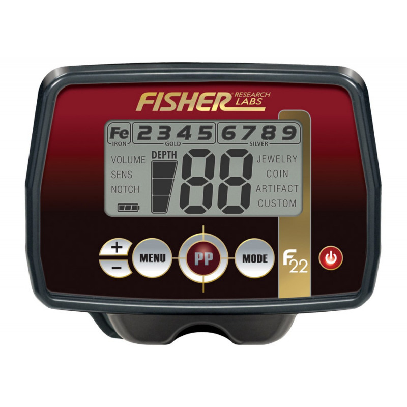 boitier detecteur de metaux fisher f22 disque dd 27 cm