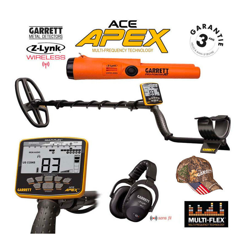 Garrett Ace Apex Casque Z-Lynk + Pro Pointer AT Z-Lynk + casquette