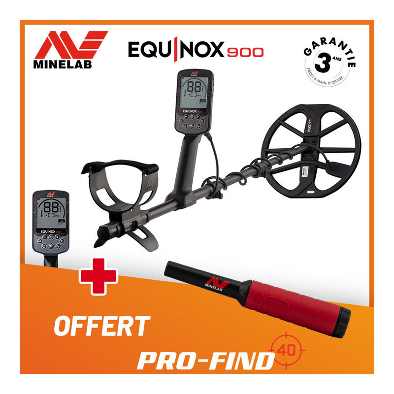 Pack Détecteur Minelab Equinox 900 + pointer Pro-Find 40 offert