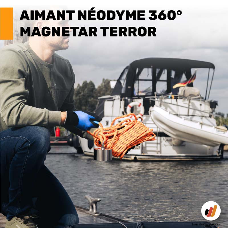 Aimant néodyme 360° Magnetar Terror 1000 kg - Pêche à l'aimant