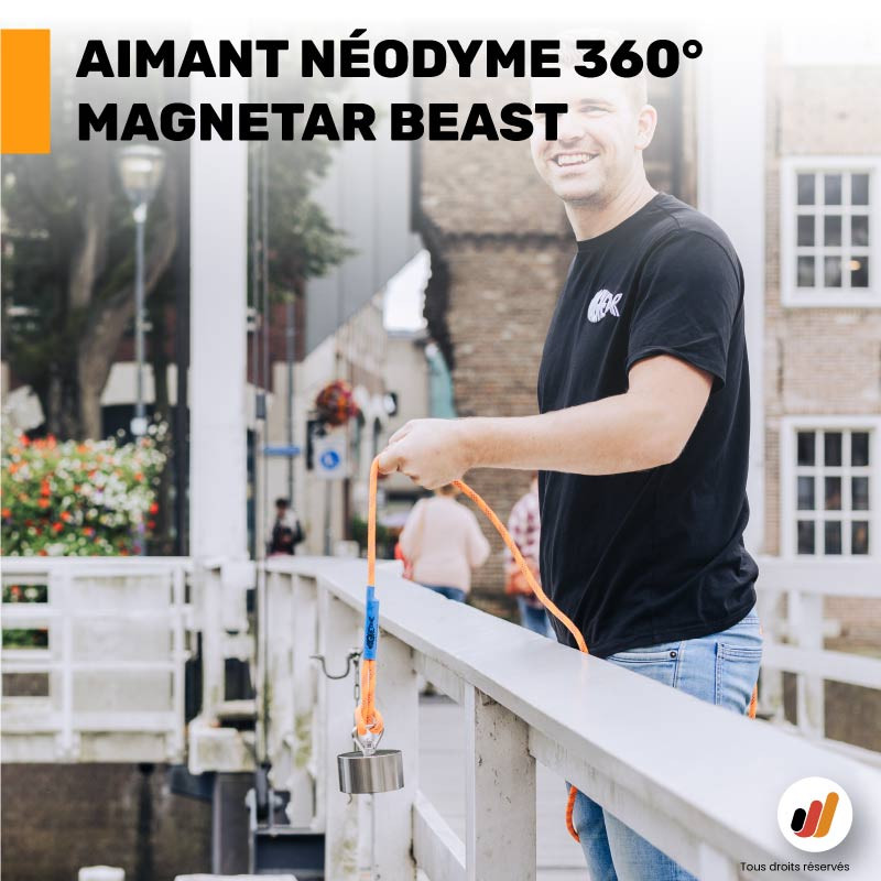 Aimant néodyme 360° Magnetar Beast 1400 kg - Pêche à l'aimant