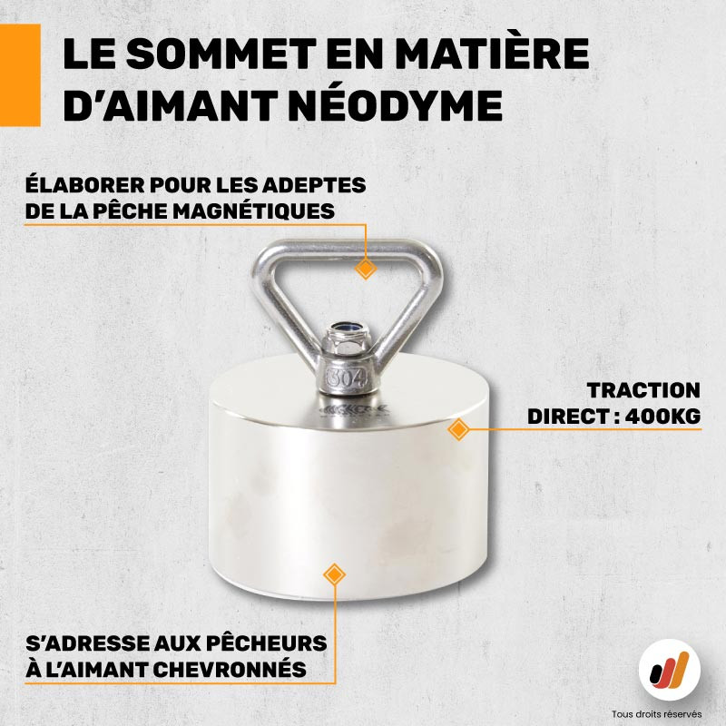 Aimant néodyme 360° Magnetar Barbarian 1600 kg - Pêche à l'aimant