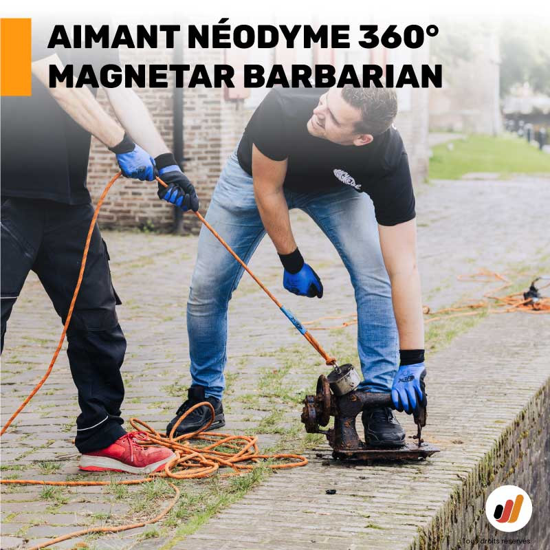 Aimant néodyme 360° Magnetar Barbarian 1600 kg - Pêche à l'aimant