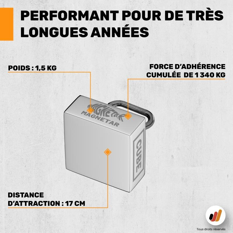 Pack aimant Magnetar CUBE 1350 kg + corde 25 mètres