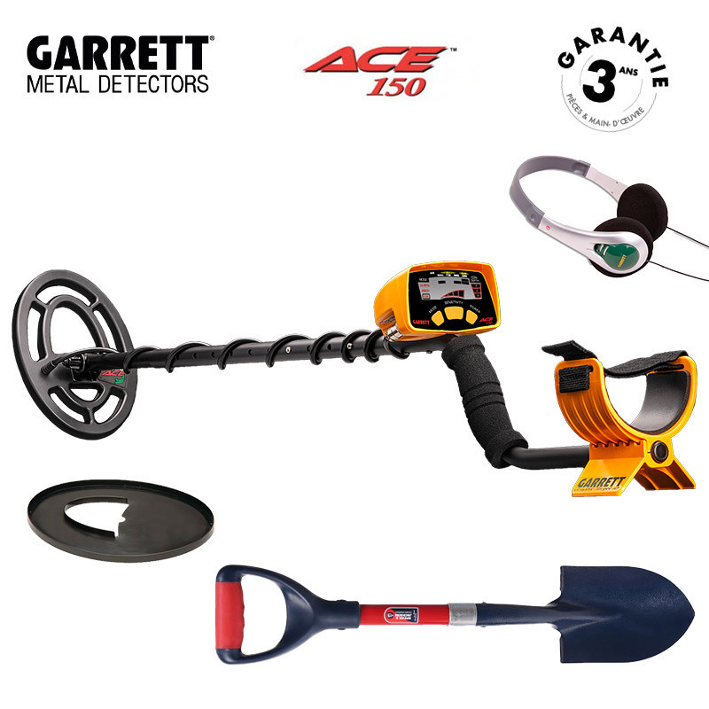 Détecteur Garrett ACE 150 + Protège disque + Casque + Pelle