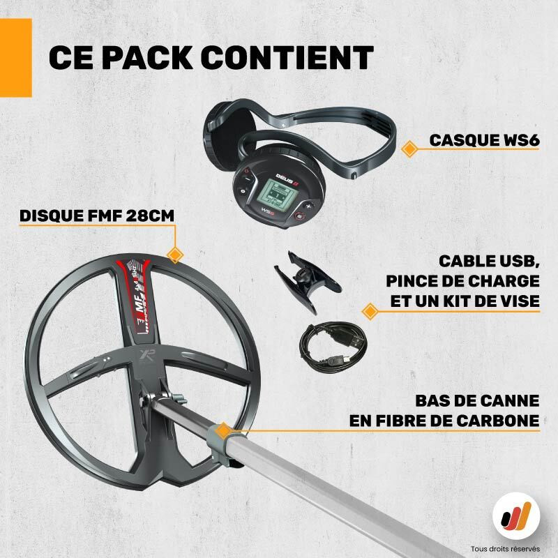 Pack conversion détecteur XP Déus 2 28FMF WS6 Master