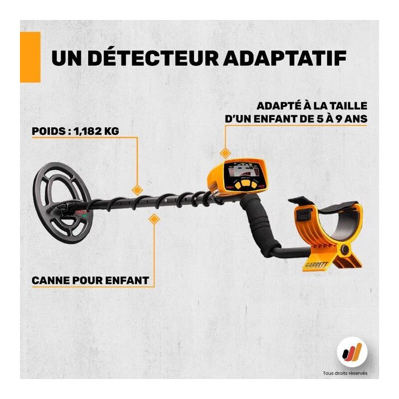 Canne Junior pour détecteur Garrett ACE - Detecteurs.fr