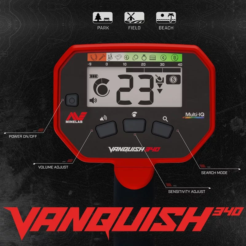 Minelab Vanquish 340 interface